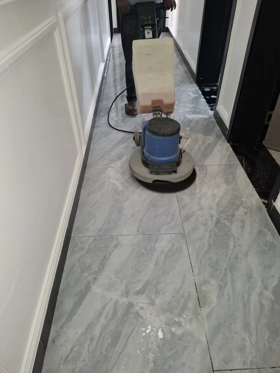 Professional floor machine used by PrimeMax during empty-property cleaning