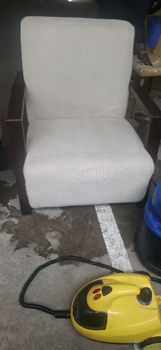Upholstered chair cleaning after professional cleaning by PrimeMax