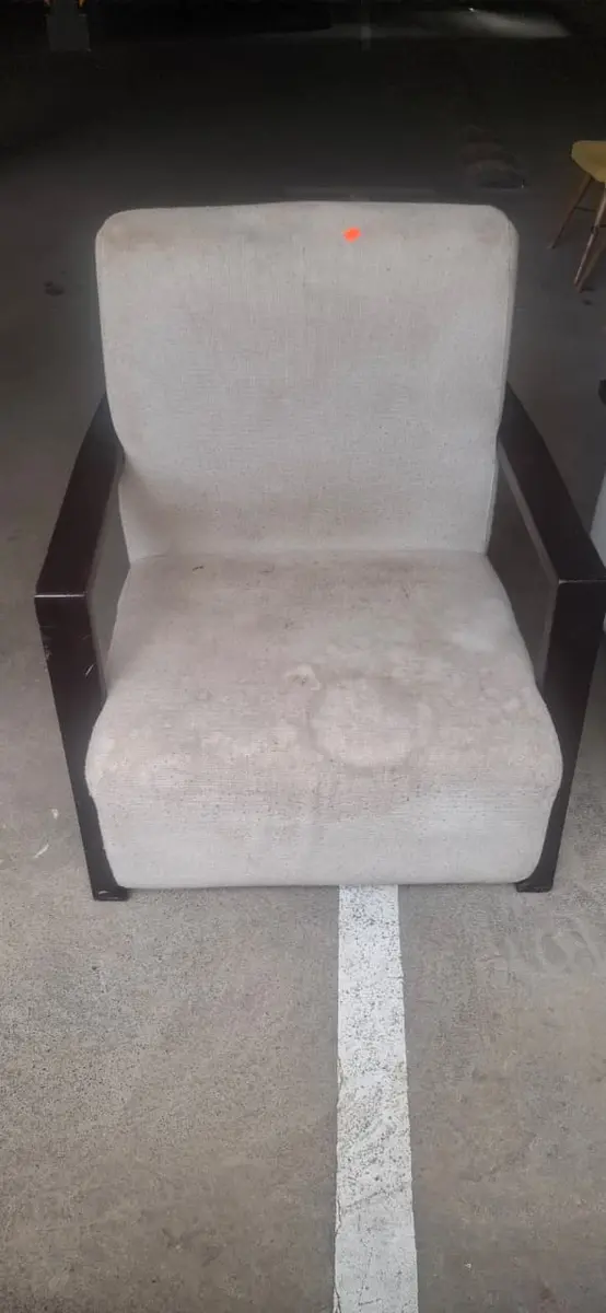 Upholstered chair cleaning before professional cleaning